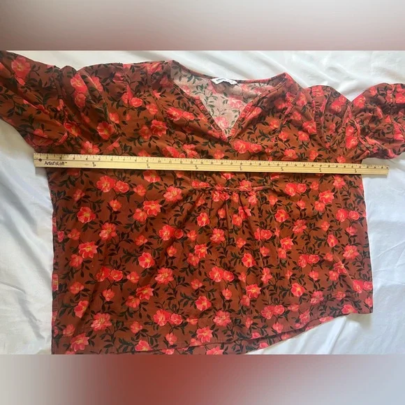 Sonoma Corduroy Peasant Blouse
Womens 4X Brown Fall Floral V Neck Top - Picture 8 of 12